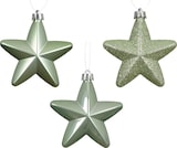 thumbnail of 6 Sterne 7cm Christbaumschmuck Kunststoff - bruchsichere Weihnachtskugeln Weihnachtsbaumschmuck Christbaumkugeln Matchagrün