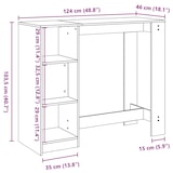 thumbnail of Table de bar avec étagère chêne marron bois d'ingénierie Modèle Boréal Prestige Pro