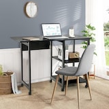 thumbnail of COSTWAY Escritorio para Computadora Plegable, Escritorio Moderno con 2 Compartimentos de Almacenamiento y 6 Ruedas, Mesa para PC, Mesa para Portátil