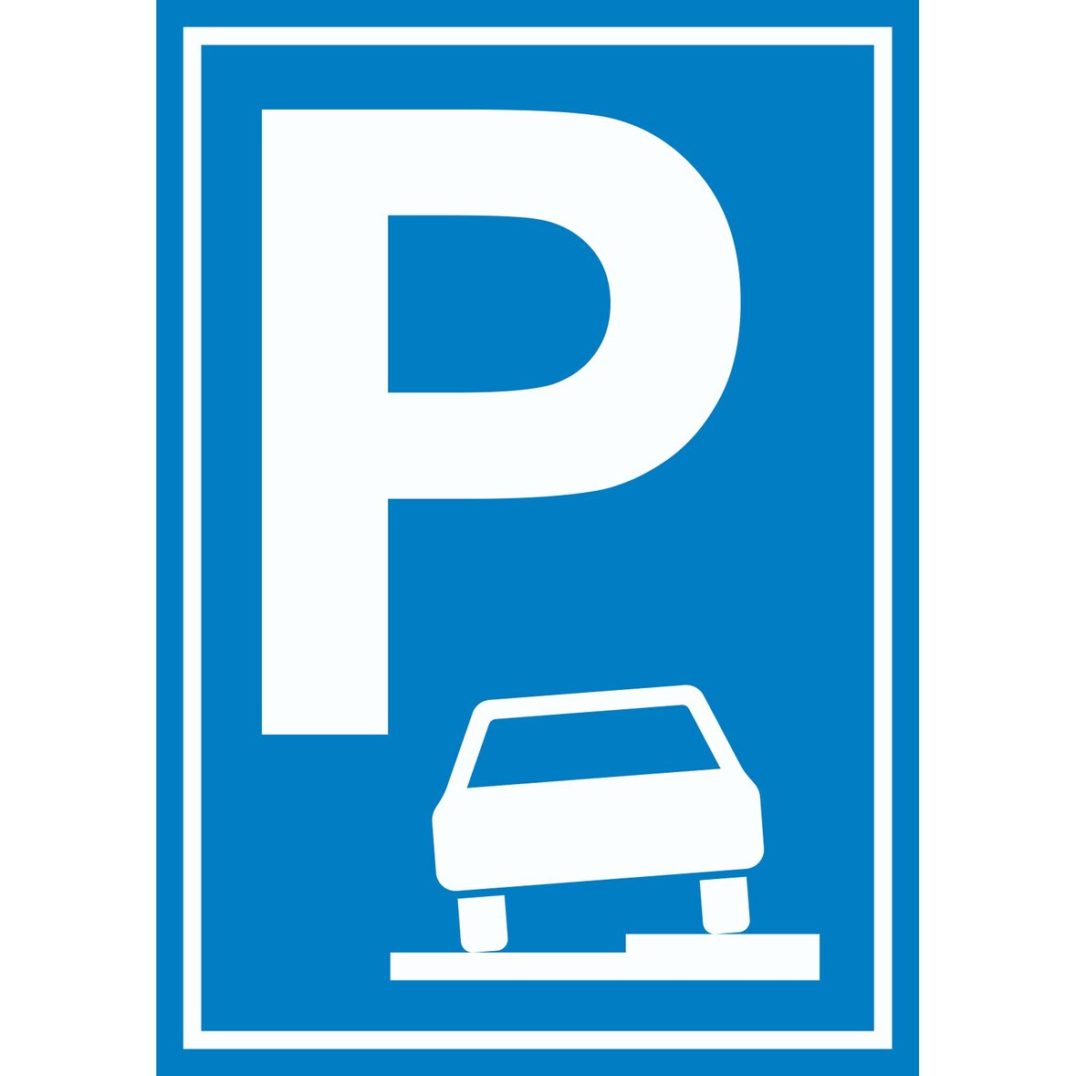 Gehweg Parkplatz Schild A6 Rückseite selbstklebend