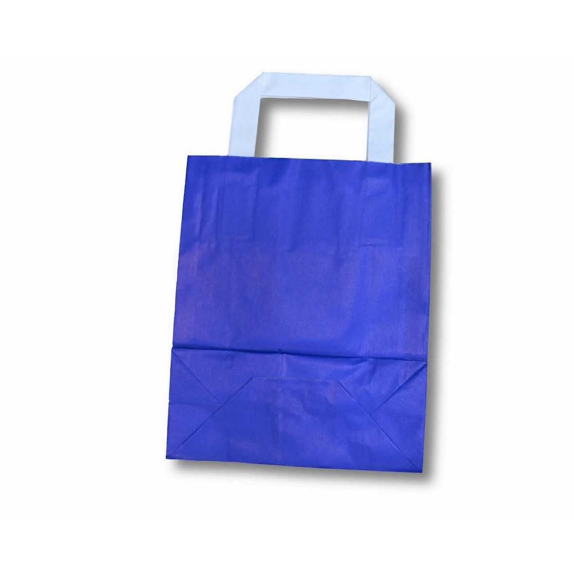 250x Papiertragetaschen aus Kraftpapier 180+80x220mm blau
