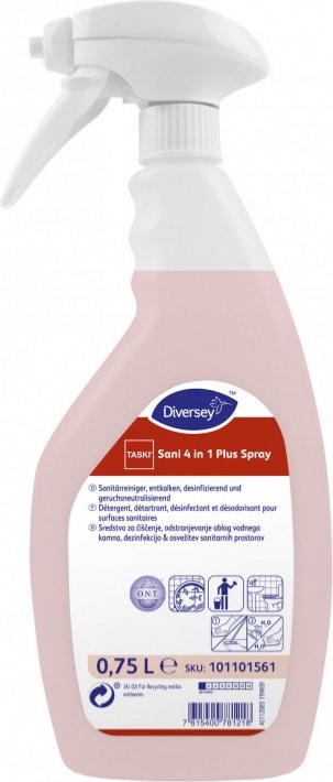 Desinfizierendes und desodorierendes Entkalkungsmittel für Sanitärbereiche - TASKI SANI 4 EN 1- Spray 750ml - DIVERSEY