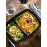 thumbnail of 150x Menüschale, PP, schwarz, zweigeteilt, 800/500ml