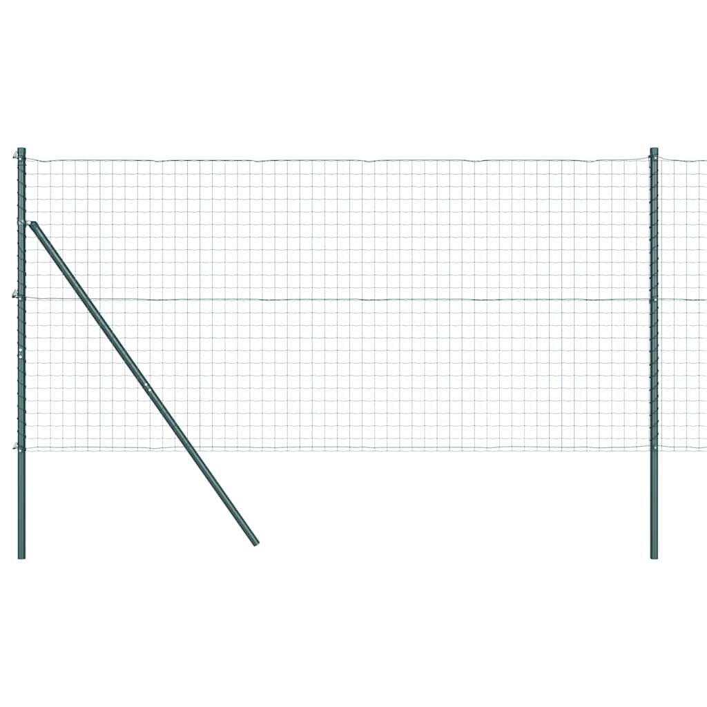 vidaXL Zaun mit Pfosten Grün 1,4 x 10 m Stahl und PVC
