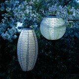 thumbnail of LED Solar Lampions mit Blumenmuster blau Party Balkon Terrasse 2St