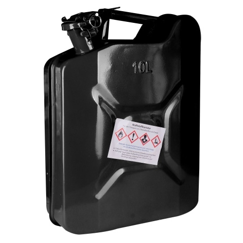Kraftstoffkanister Benzinkanister Metall Dieselkanister Reservekanister schwarz 10L : Schwarz : 10 Liter