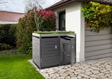 thumbnail of XL 2er-/4er-Mülltonnenverkleidung HWC-H40, Mülltonnenbox, Pflanzkasten Edelstahl-Metall 63kg 125x140x102cm erweiterbar