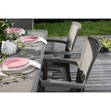 thumbnail of Set de 4 chaises monobloc en polypropylène avec fibre de verre, effet rotin, empilables pour extérieur et jardin, bar et restaurant - Diana - Taupe