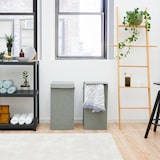 thumbnail of Set van 2: 50L Wasmand met Deksel - 30x30x60 Wasverzamelaar met Houten Frame - Wasbox Opvouwbaar