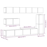 thumbnail of vidaXL 7-tlg. TV-Schrank-Set Wandmontage Altholz-Optik Holzwerkstoff