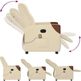 thumbnail of vidaXL Massagesessel Creme Stoff