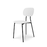 thumbnail of Silla blanca de estilo contemporáneo con patas de metal negro - modelo LEA