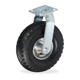 thumbnail of Relaxdays Lenkrolle, luftbereift, 3.00-4, Schwerlast-Transportrolle, Platte zum Anschrauben, bis 120 kg, schwarz/silber