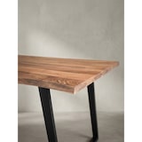 thumbnail of Esszimmertisch Baumkante Modern | 160x80 cm Akazie mit U-Form Design | Goldbraun-Schwarz | für 6-8 Personen | Atoll Kollektion | Kadima Design