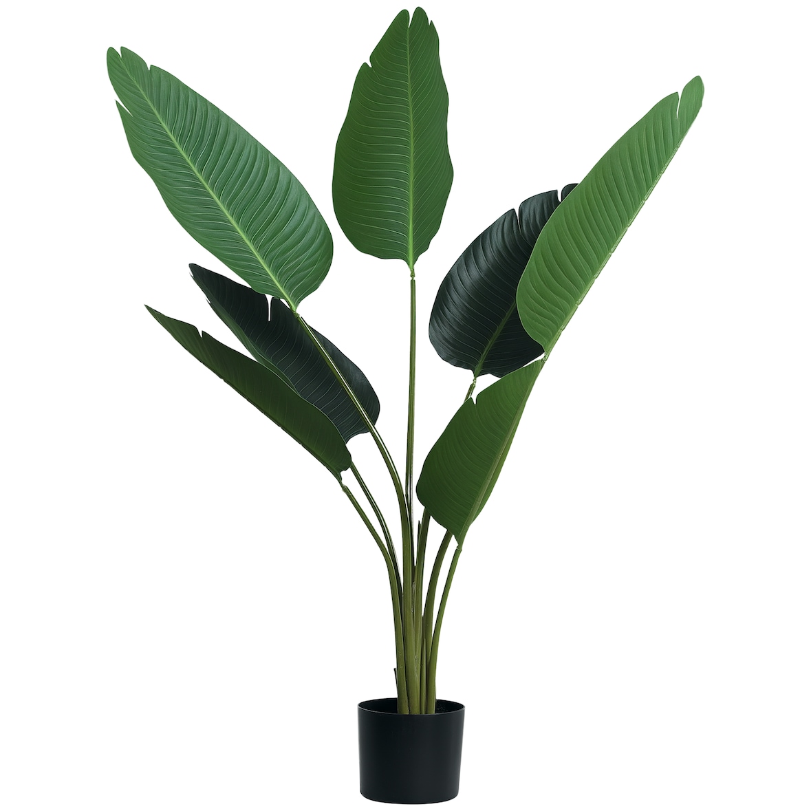 Outsunny planta de decoración artificial de palma árbol realista con maceta 7 hojas Ø15x120 cm