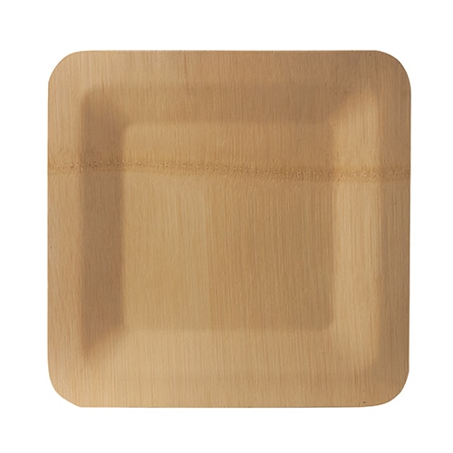 PAPSTAR 10 Teller, Bambus "pure" eckig 1,5 cm x 25,5 cm x 25,5 cm