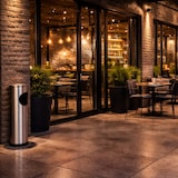 thumbnail of Cenicero de acero inoxidable con columna de suelo papelera cubo de basura para interior y exterior para hoteles bares restaurantes y oficinas 15x57 cm