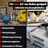 thumbnail of PRIOstahl Transportrollen 200mm Rollensatz 2 Lenkrollen + 2 Lenkrollen mit Bremse schwarz Schwerlast