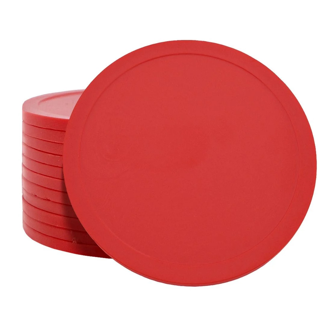 CombiCraft Blanco Plastic munten Ø70mm Rood - 100 stuks