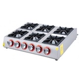 thumbnail of Cocina industrial profesional europea sobremesa a gas 6 fogones con gran potencia,tamaño 130x84cm para negocios de restauracion