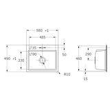 thumbnail of Villeroy&Boch Spülbecken, Küchenspüle Subway Style 60 S flat Graphite 580x490mm, Unterschrankbreite 60cm