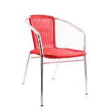 thumbnail of pemora 4-er Set Bistrostuhl Terrassenstuhl Balkonstuhl Aluminium Stapelstuhl Geflecht aus Neoprofil KIR rot