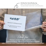 thumbnail of HMF Acryl Tischaufsteller DIN A6, Doppelseitiger T-Ständer Aufsteller, Hochformat, Glasklar