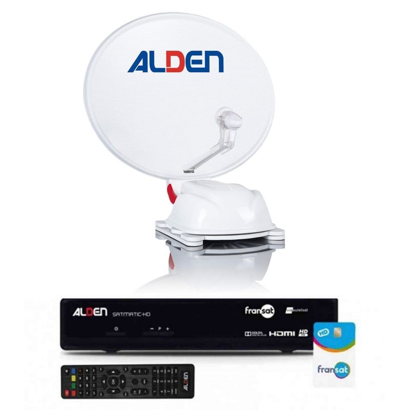 As2 Parabole Satellite Automatique 60cm + Récepteur Satellite Satmatic Hd Fransat Usage Non Intensif Alden