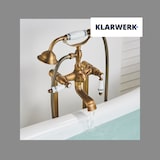 thumbnail of AJAX | Freistehende Armatur Badewanne Retro-Look Messing | Edelstahl Standarmatur inkl. Handbrause |Antik Vintage Mischbatterie Badewanne Bodenmontage
