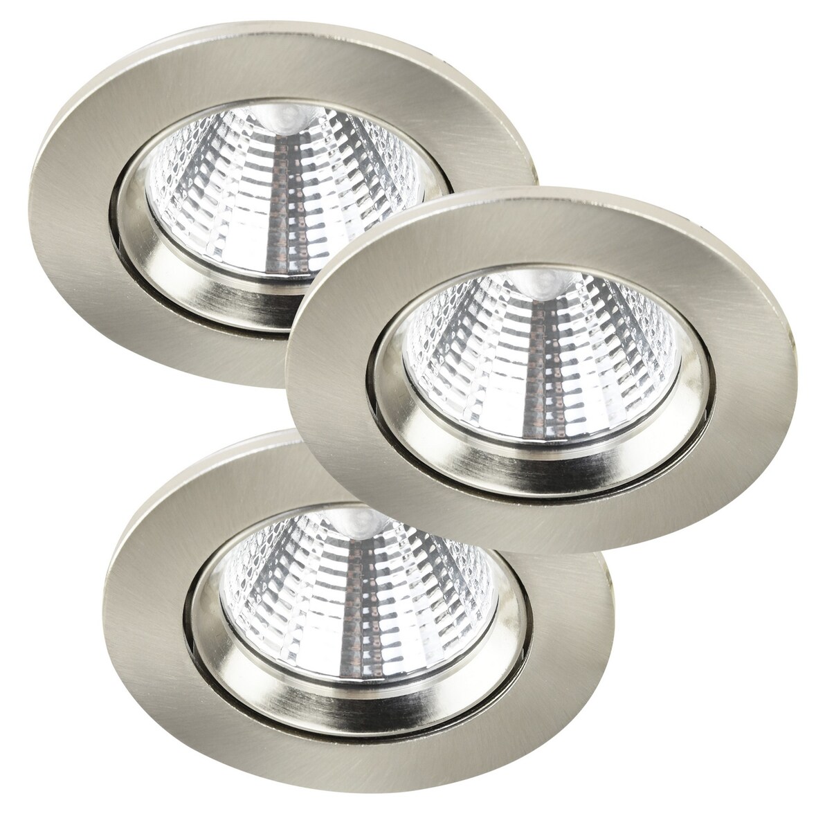 Spot encastré FREMONT 3-Kit Métal Brossé Nickel, H.6.8 - IP23 - LED Module / Intérieur