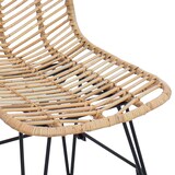thumbnail of vidaXL Barstuhl 2 pcs Natur 44,5 x 54,5 x 97,5 cm Rattan und Eisen