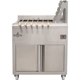 thumbnail of Barbecue Portugais 6 brochettes rotatives au charbon de bois sur support avec roulettes  850x610x970