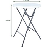 thumbnail of BRASQ Statafel Wit/Grijs Set van 2 ø80 x 110 cm - Bartafel - Vouwtafel - Inklapbaar - voor binnen en buiten