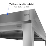 thumbnail of - Mesa de trabajo de acero inoxidable industrial mural 1500 x 700 x 850