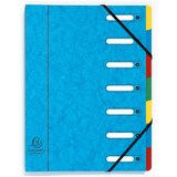 thumbnail of Exacompta - Réf. 5307E - Carton de 8 trieurs HARMONIKA - avec élastiques et fenêtres découpées   - 7 compartiments - pour A4 - couleurs assorties