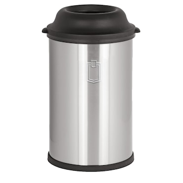 METRO Professional Papelera de exterior, Ø 40,2 cm, altura: 64 cm, 50 L, con tapa de plástico