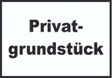 thumbnail of Privatgrundstück Schild schwarz-weiß A0 Rückseite selbstklebend