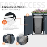 thumbnail of ML-Design Mülltonnenbox 4er mit Pflanzdach für 4 Mülltonnen, 240L 264x80x124cm Anthrazit, Stahl, wetterfest, Abschließbare Mülltonnenverkleidung mit