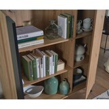 thumbnail of Highboard 110x125x40 cm MDF Sideboard in Eiche-Dekor / Schwarz, Kommode mit 2 Türen, Kommodenschrank mit Regal, Flurschrank Modern, Standschrank