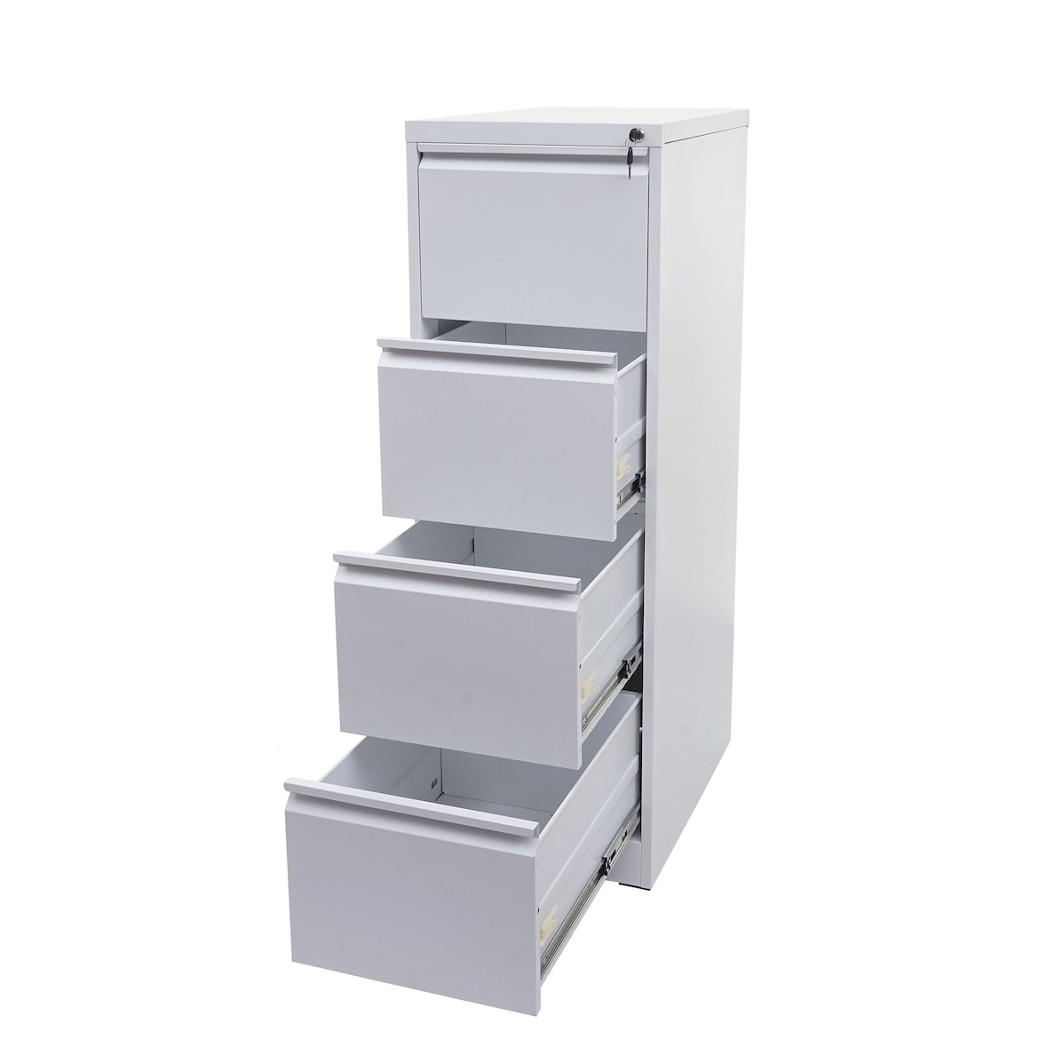 Hängeregisterschrank | HxBxT 134x46x62 cm | Format Legal + A4 abschließbar | Weiß | Aktenschrank Büroschrank Stahlschrank