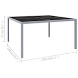 thumbnail of Mesa de jardín de acero y vidrio gris 130x130x72 cm