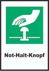 thumbnail of Not-Halt-Knopf A1 Rückseite selbstklebend Schild