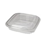 thumbnail of MONOUSO - Transparente Dose mit Klappdeckel Viereckig PET 250ml (100 Stück)