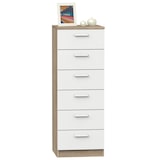 thumbnail of Briebe Cajonera Dormitorio Sinfonier Alto, Cómoda 6 Cajones, 110x40x40 cm (Alto x Ancho x Profundo), Nova, BRI-22074, Blanco