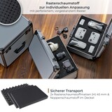 thumbnail of HMF Alu Fotokoffer mit Rasterschaumstoff und Noppenschaumstoff im Deckel, 46 x 33 x 15 cm