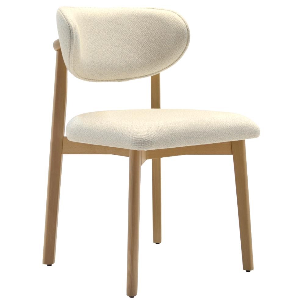 Gastrostuhl Caya | Massivholz Stuhl | gepolstert | Creme