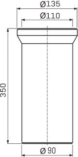 thumbnail of WC-Anschluss Anschlussstutzen L 350 mm Abfluß weiß DN 90/110 WC-Abfluß Abflussrohr