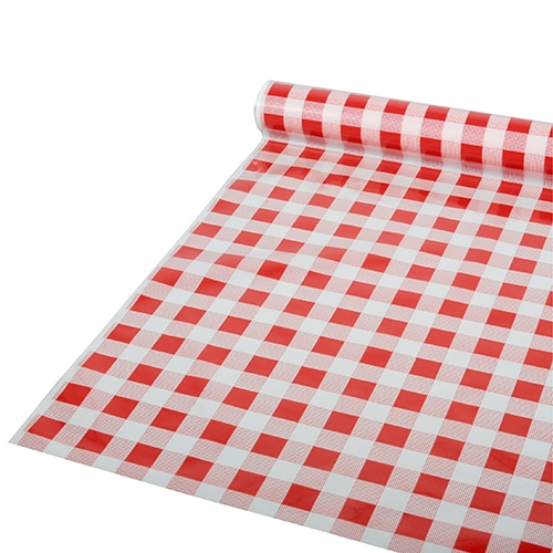 Starpak Tischdecke, Folie 50 m x 80 cm rot "Karo"