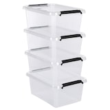 thumbnail of Aufbewahrungsbox mit Deckel 4er Set 12,5 Liter Kunststoffbox Stapelbox Lagerbox Regalbox