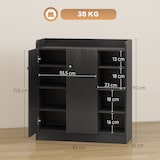 thumbnail of Zapatero Armario Madera Mueble Zapatero Gabinete 2 Puertas 4 Estantes Negro